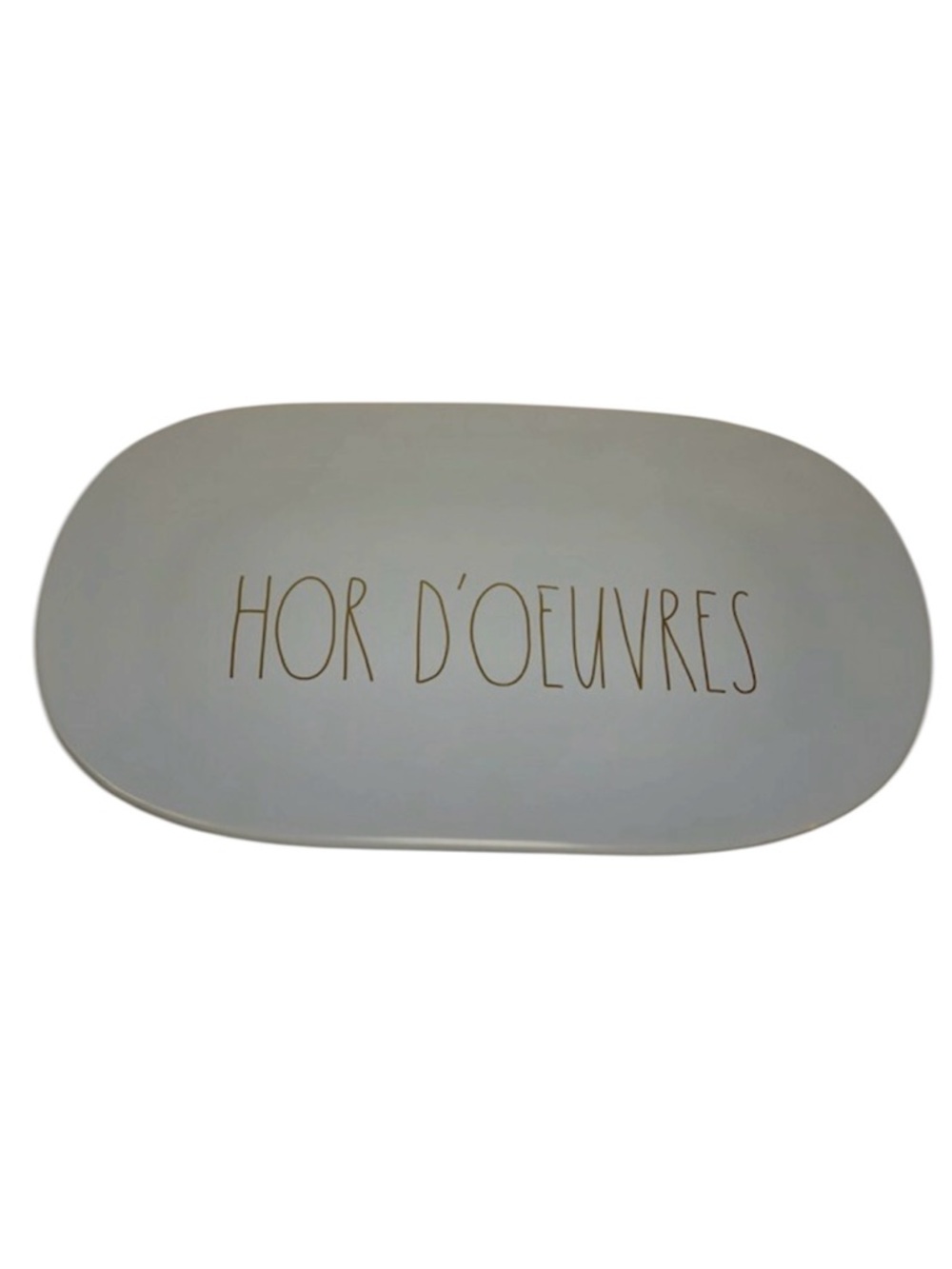 Rae Dunn Blue Platter with Gold 'HOR D'OEUVRES' Script
